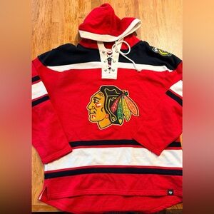 NWT Limited Edition Chicago Blackhawks 100 anniversary lace-up sweatshirt
